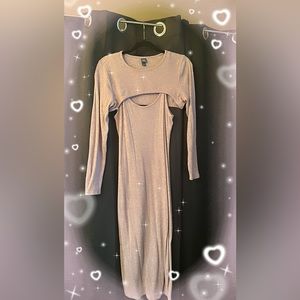 Tank sweater dress with shrug